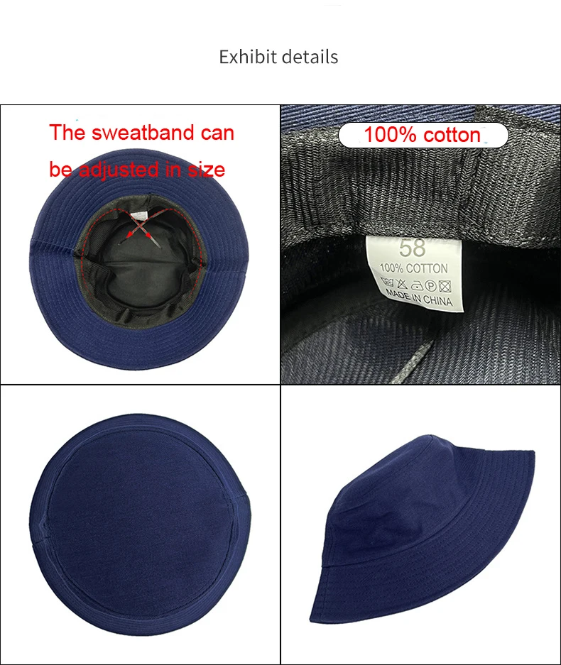 Individuelles Logo Stickerei Eimer Hut Unisex Bob Caps Hip Hop Gorros Männer Frauen Sommer Panama Kappe Strand Sonne Angeln Boonie hut – Detail 8