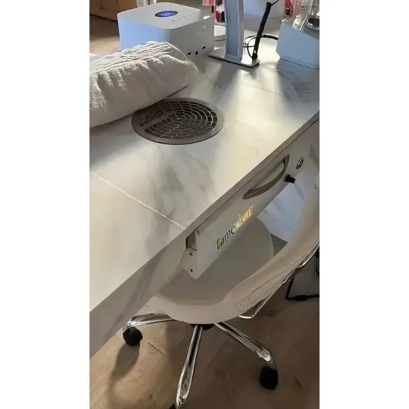 Nail Suction Dust Collector Low Noise Table Build-in Vacuum Cleaner with  Reusable Hepa Filter 2 Motors for Home Salon Use
