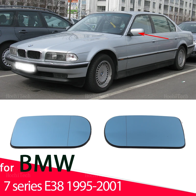 

Left&Right Side Heated Wing Mirror Glass Flat Rearview Mirror for BMW 7 series E38 1995-2001Driver or Passenger Side