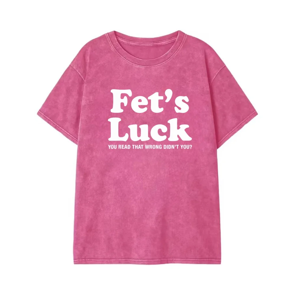 

Футболка Fets Luck в стиле Харадзюку, футболки с коротким рукавом, потрясающая футболка, летняя повседневная удобная одежда больших размеров