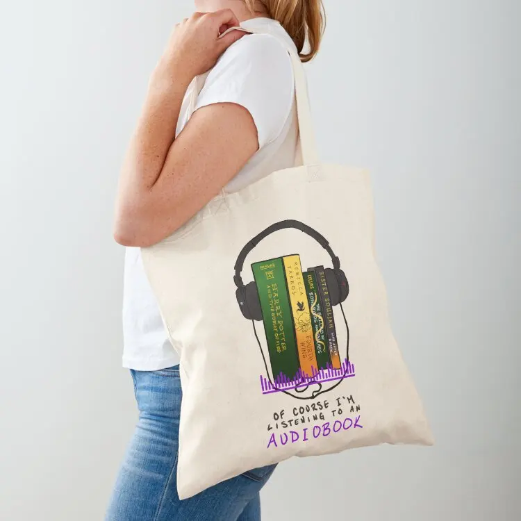

Audio book Addict Tote Bag foldable reusable bag cloth bag woman Gift bags ecological bags