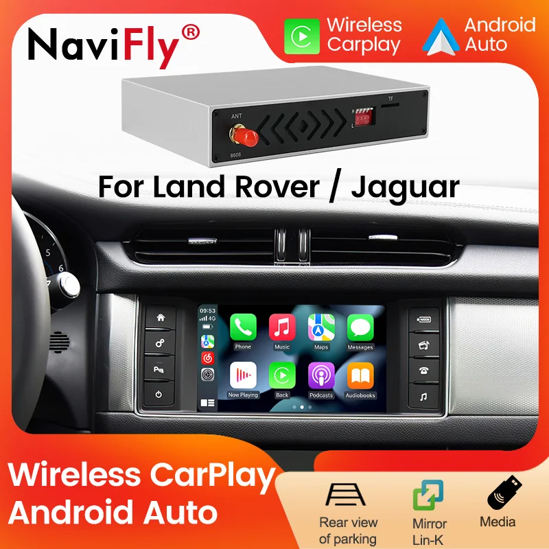 NaviFly Wireless Carplay Box For Land Rover Range Rover Evoque Discovery Jaguar XE XF Android Auto Module Mirror Link AirPlay 