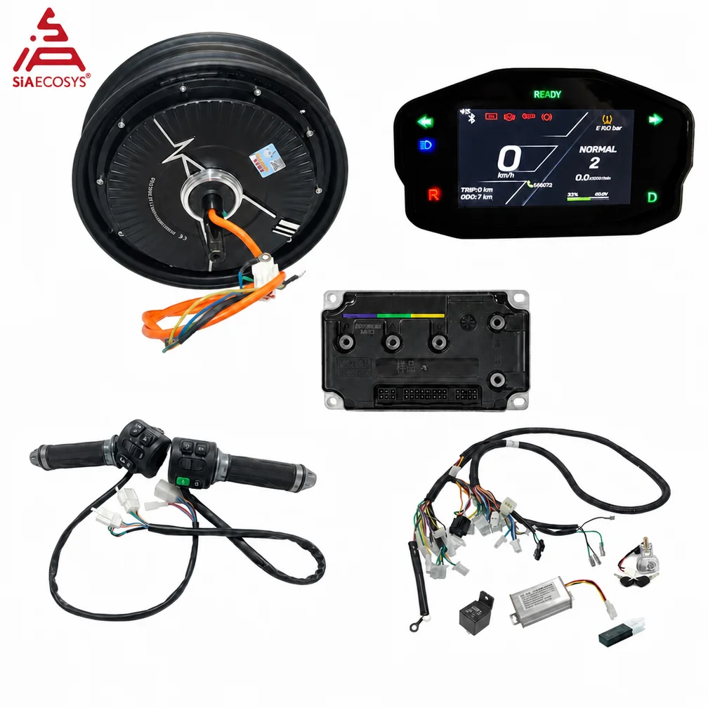 QSMOTOR QS212 10inch 1500W 72V Hub Motor Kit with Votol EM85-2 Controller and SCJ 4.3inch Display for Electric Scooter Parts