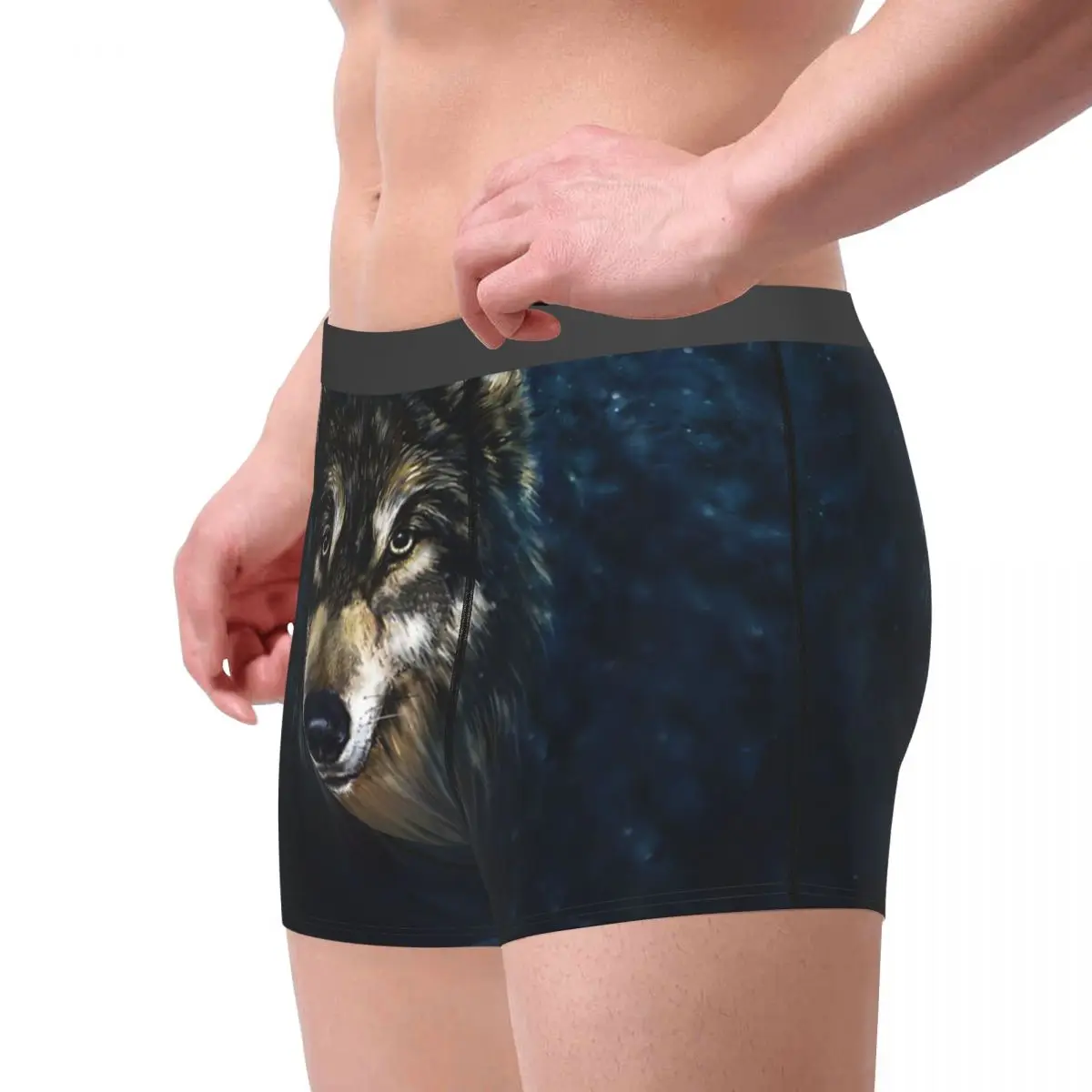 Artistic Wolf Face_ Throw Blanket By FantasyDesig Underpants Breathbale Panties Male Underwear Print Shorts Boxer Briefs