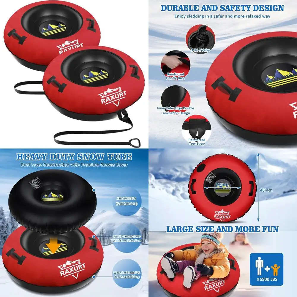 

Прочная надувная снежная трубка 48, холщовый чехол для взрослых, зимние катания на бедрах