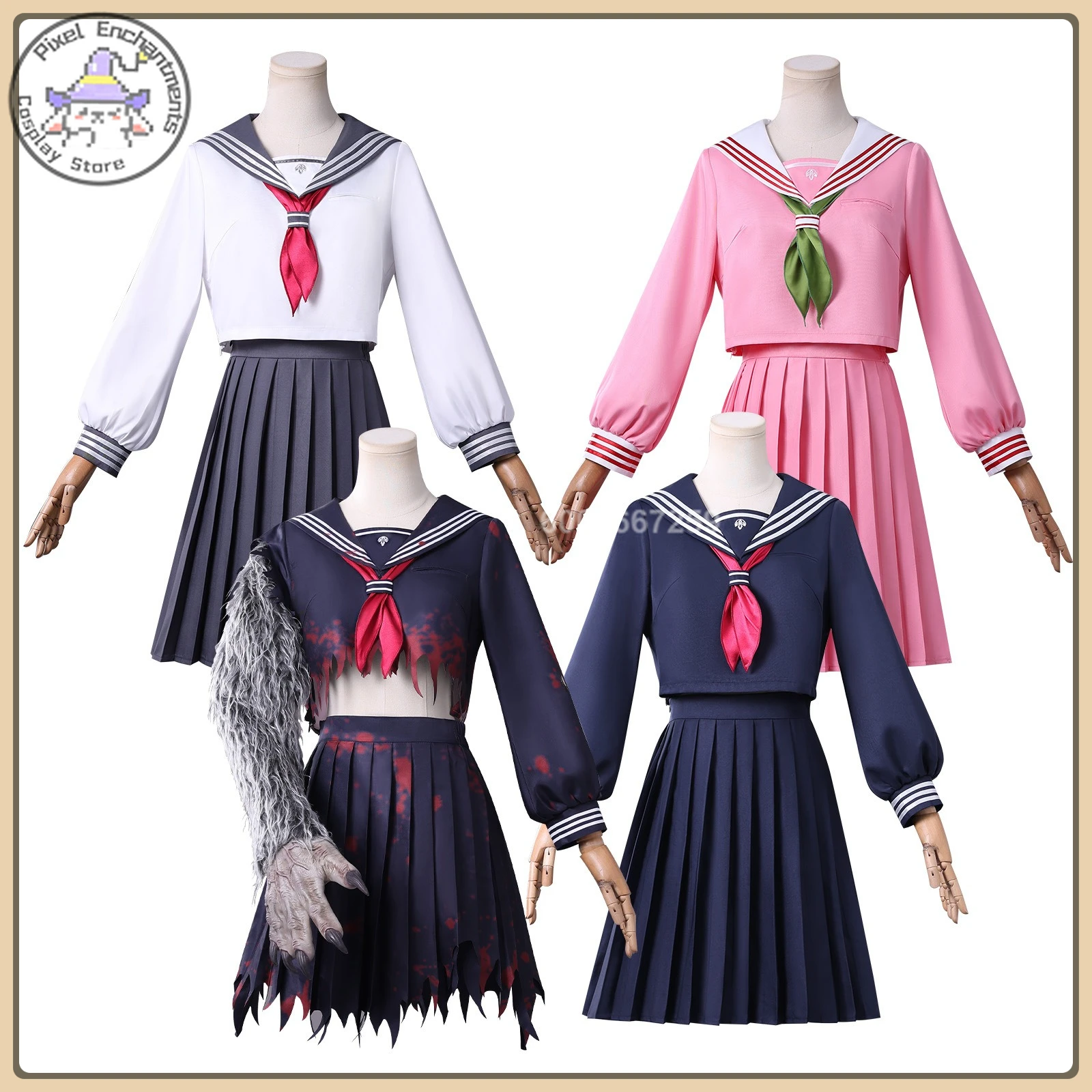 

Горячий костюм для косплея Silent Hill f Mizukai Hinako (школьный стиль), платье моряка, полный комплект, одежда высокого качества в стиле аниме (женский)