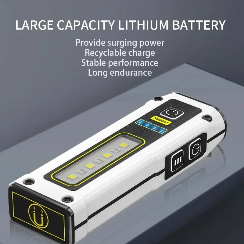 Portable LED Work Light Super Bright 1000LM Torch USB Rechargeable Emergency Light Built-in Battery for Camping Household Work