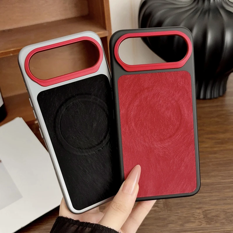 For Honor 500 500 Pro Case Luxury PU Leather +Hard PC Anti-Slip Wireless Charging Protective Red Cover for HONOR 500