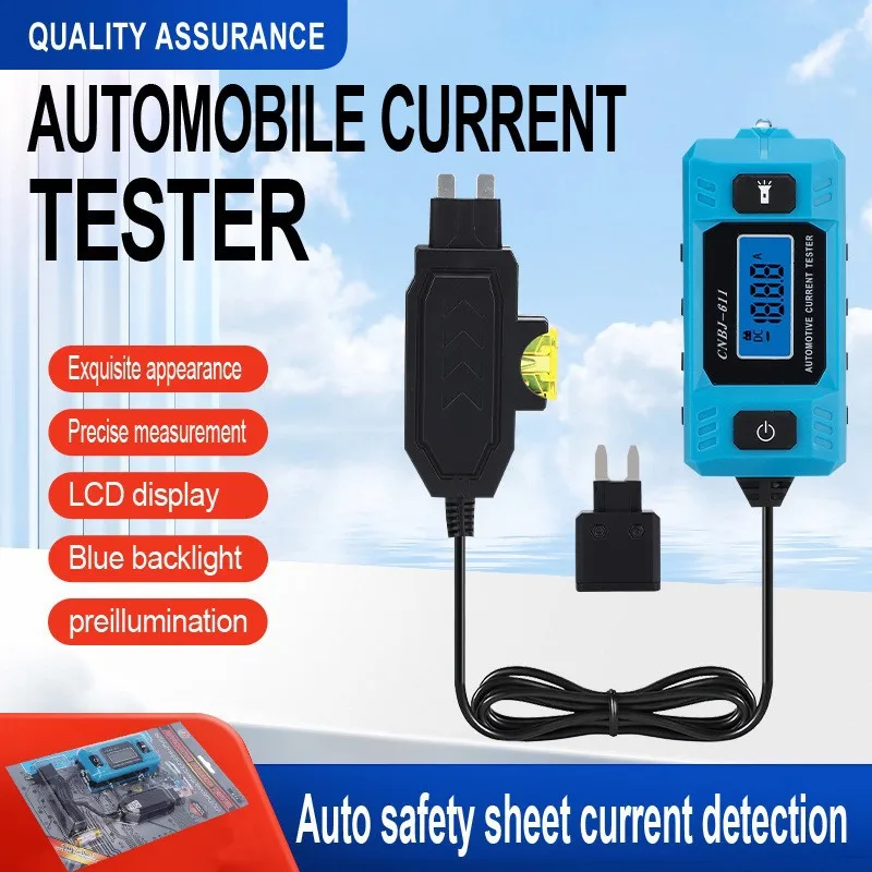 Automotive Fuse Current Tester CNBJ-611 Car Leakage Analyzer Fault Tester Automotive Fuse Current Testing Tool LCD Display