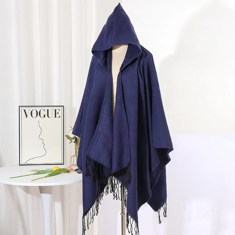 Chal de tendencia étnica de estilo masculino para vacaciones al aire libre, capa cálida y resistente al viento, chal, Poncho de regalo de Cachemira de imitación