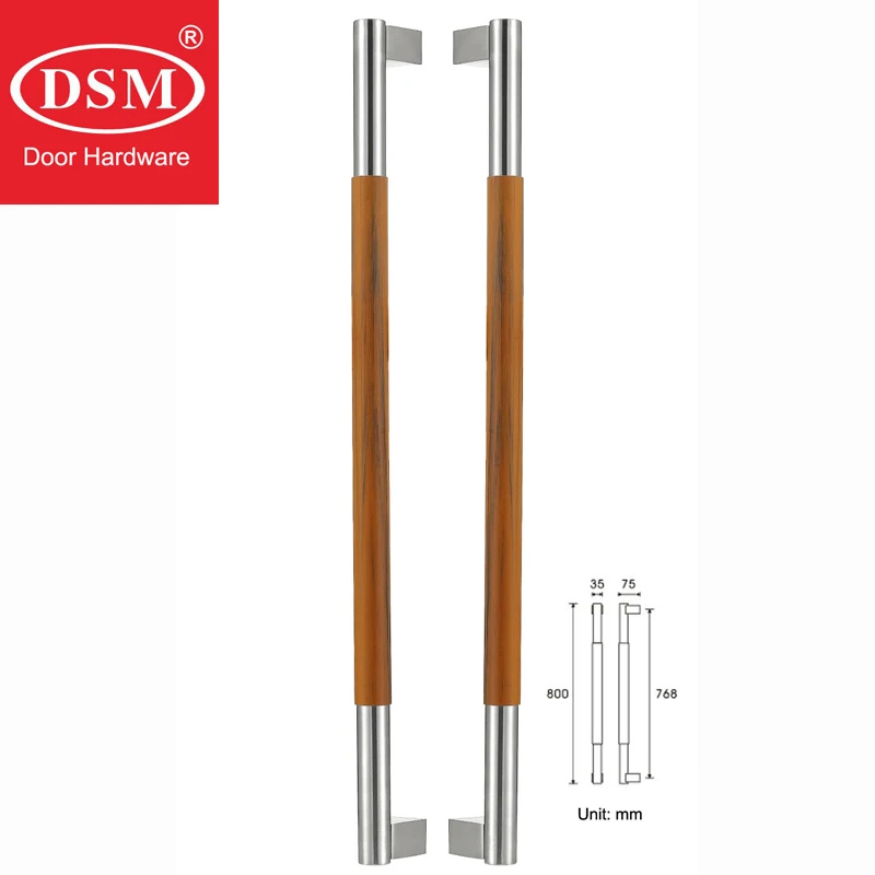 High Hardness Teakwood Entrance Door Handles Antistatic Durable Entry Pull Handle For All Kinds Of Doors PA-218