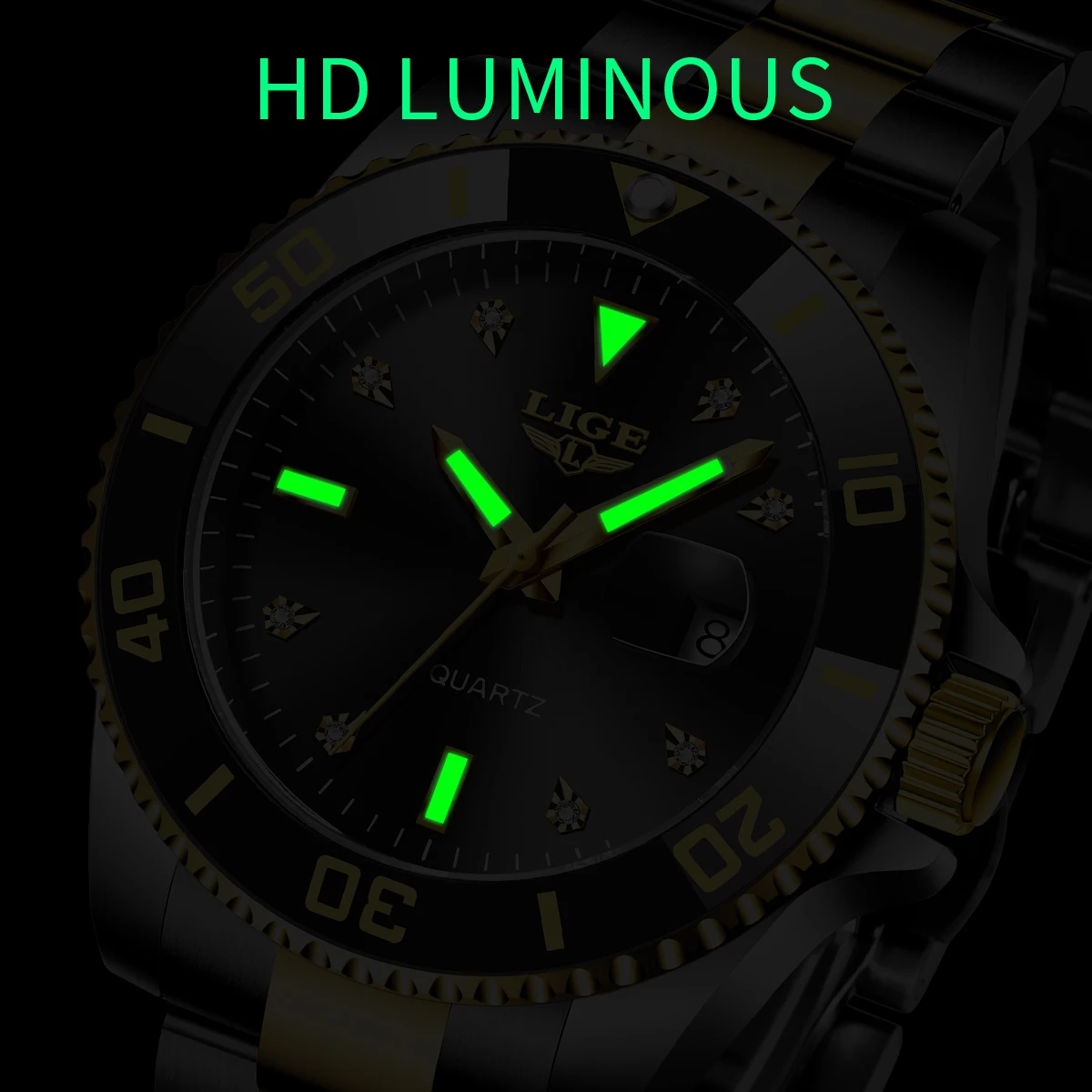 LIGE Casual Fashion Man Watch Luxury Stainless Steel Simple Sport Watches for Men Calendar Waterproof Luminous quartz wristwatch