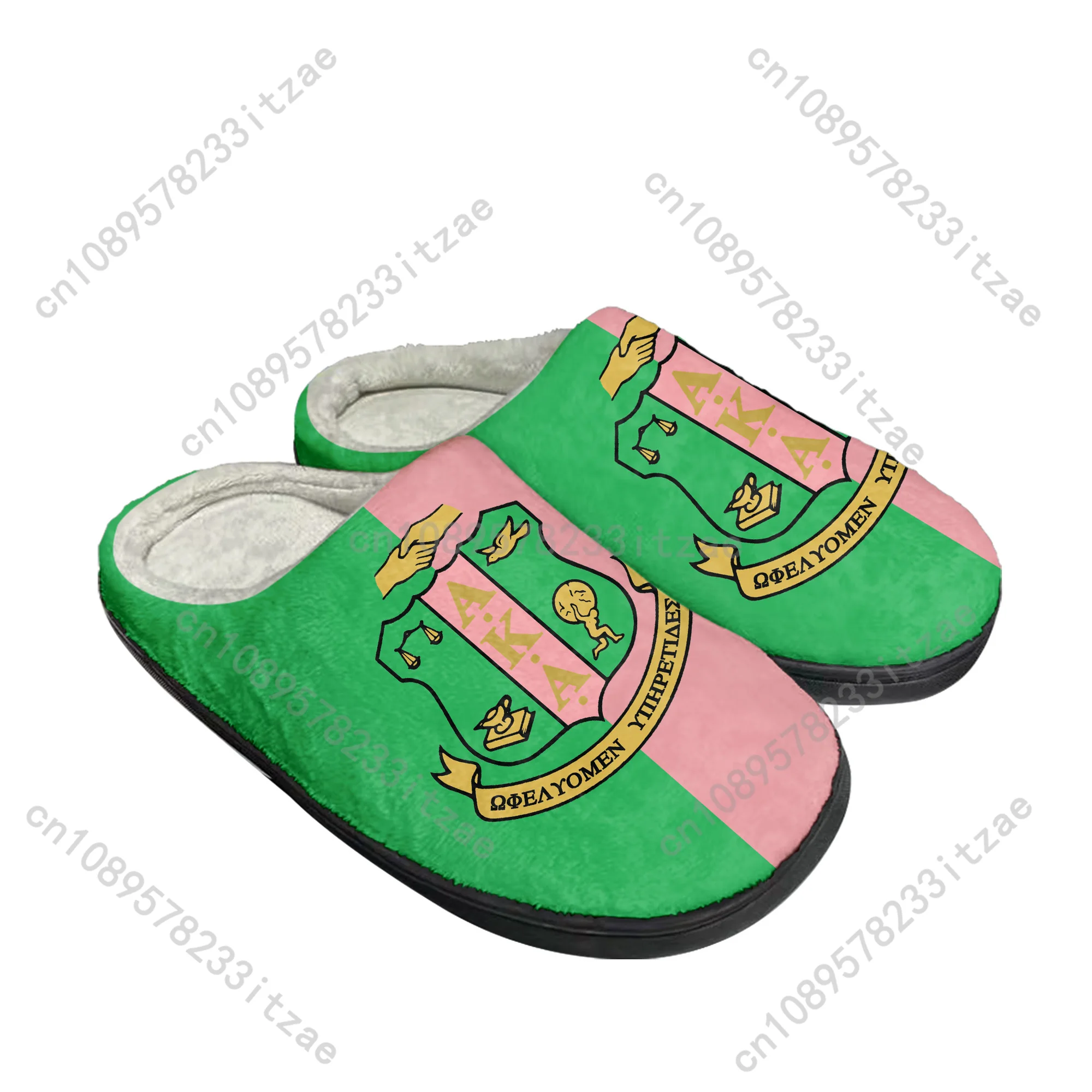 

A-Alpha Sorority A-AKA 1908 Home Cotton Slippers K-Kappa A-Alpha Mens Women Plush Bedroom Casual Keep Warm Shoes Customized Shoe