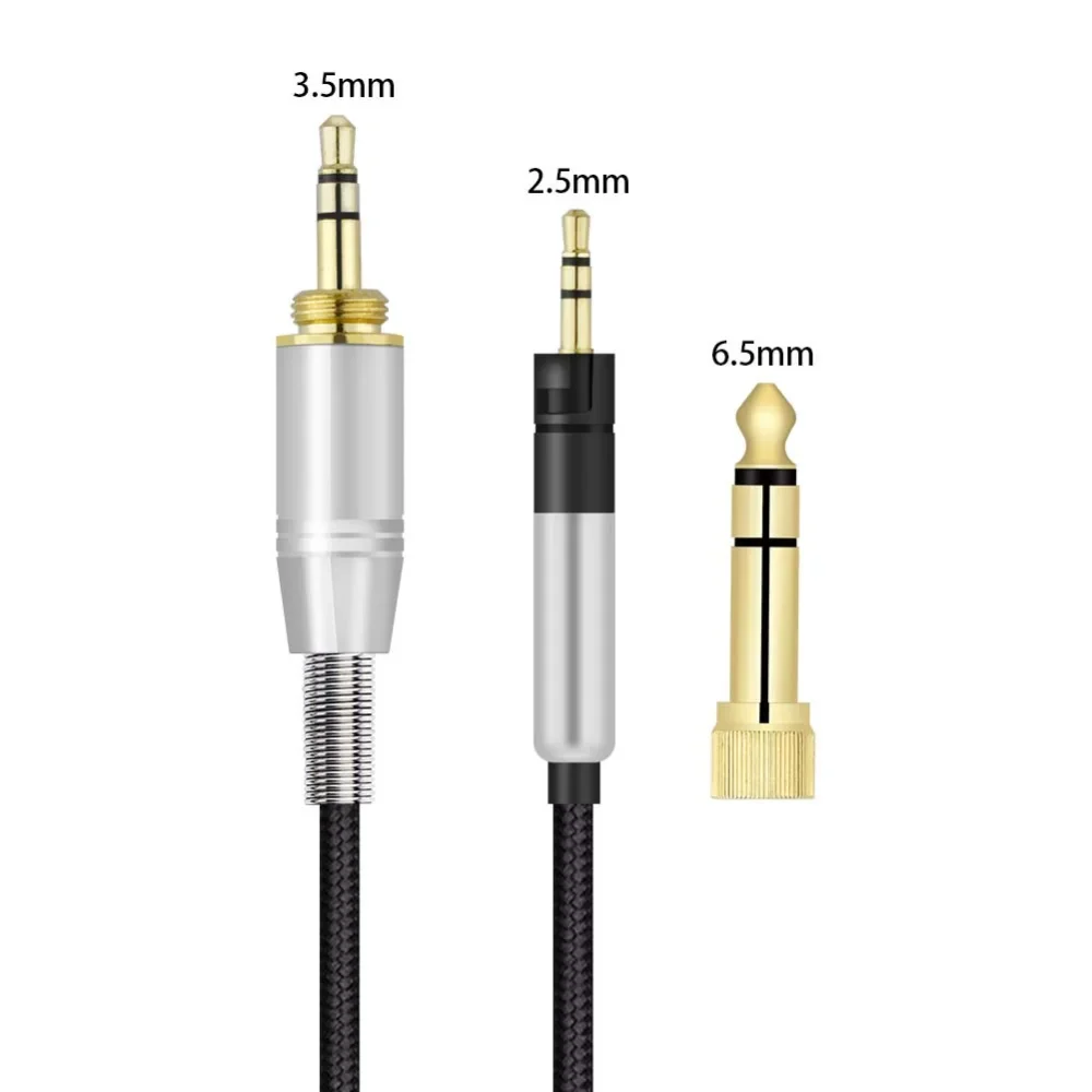 OFC Substituição Trançado Cabo para Sennheiser, Over-Ear Headphones, Cabo de Extensão, Sennheiser Momentum 1.0, 2.0, 3.0, 4.0, 1, 2, 3, 4, HD1, 6,35 milímetros