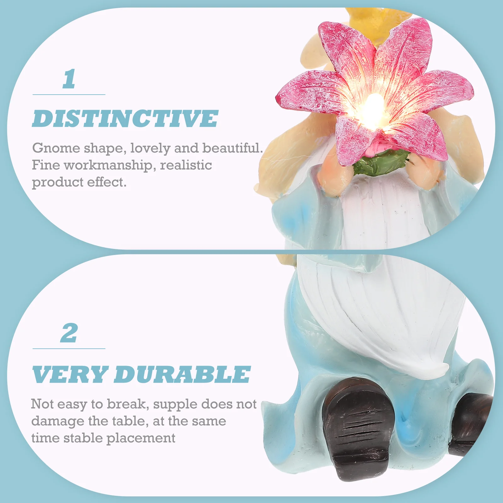 

Glowing Gnome Statue Light Small Yard Decoration Garden Adornment Cozy Atmosphere Photo Prop Glowing Gnome Statue