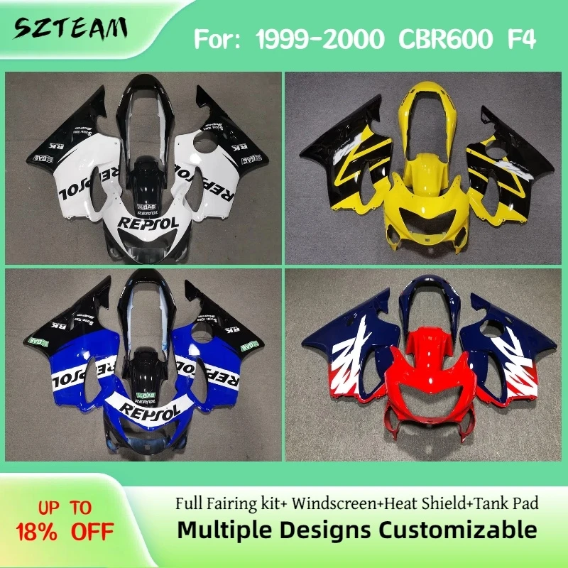 Carenados de Motocicleta de Alta Calidad para Honda CBR600 F4 1999 2000, Kit de Carenado Personalizado para Moto Deportiva, Carenado CBR 600F4 99 00