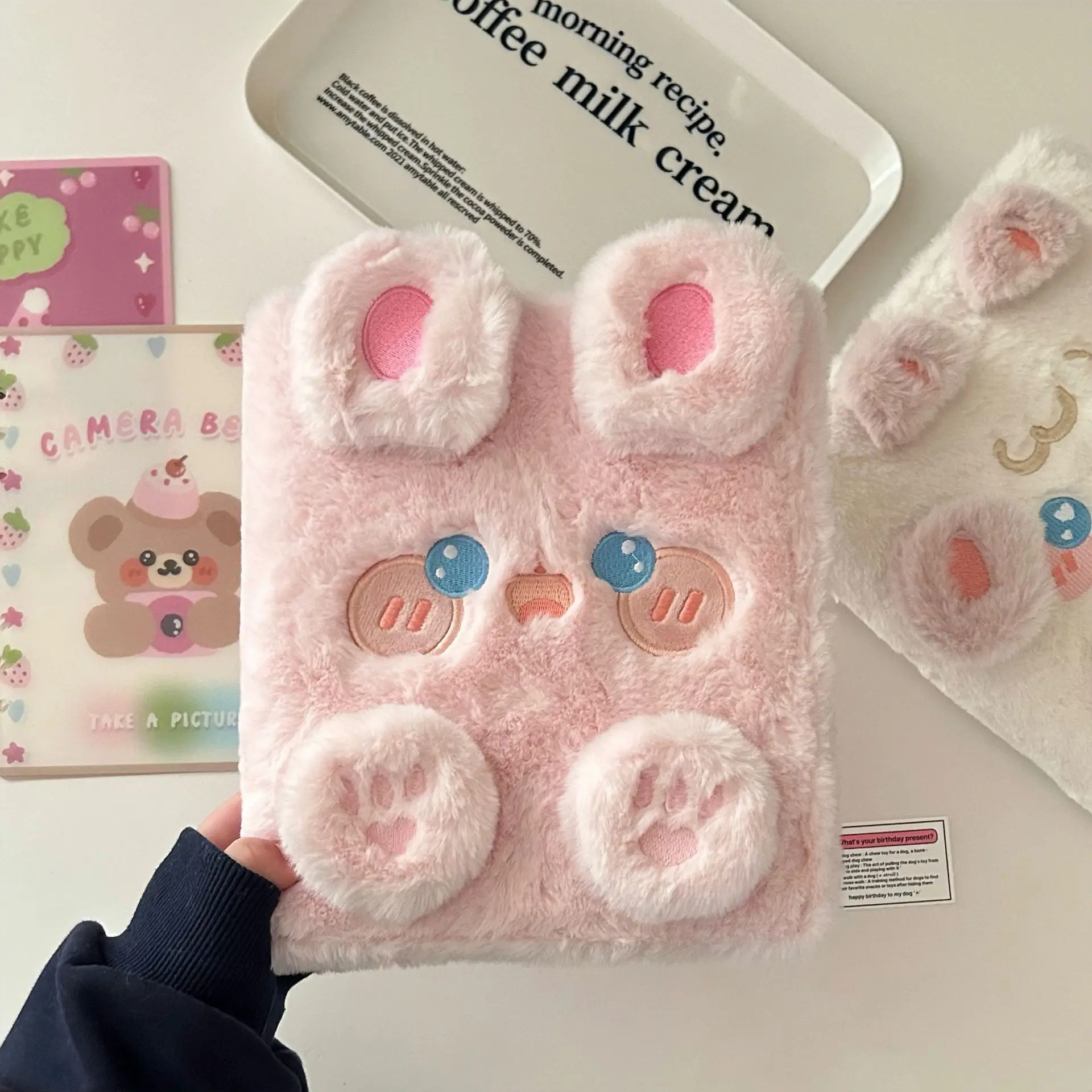 MINKYS Kawaii Fluffy Bear Puppy A5 Kpop Photocard Binder Collect Book Idol Plush Photo Card Holder Photocards Album