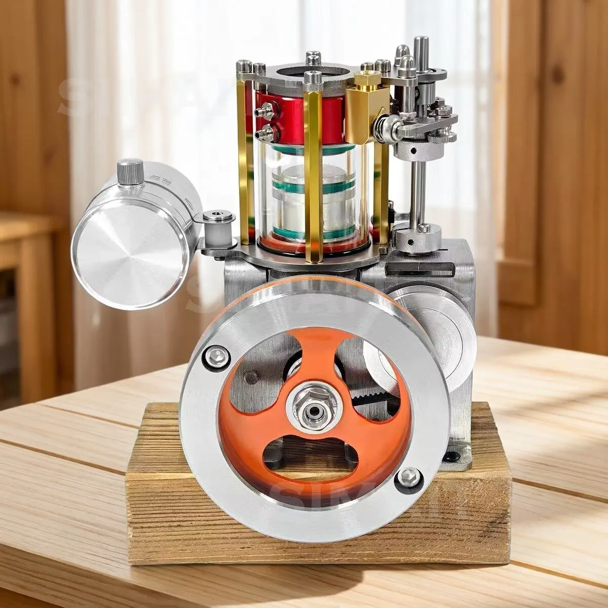 Vertical Water Cooled Single Cylinder 4-Stroke Metal Engine Model Kit for Physics Experiment DIY Toy