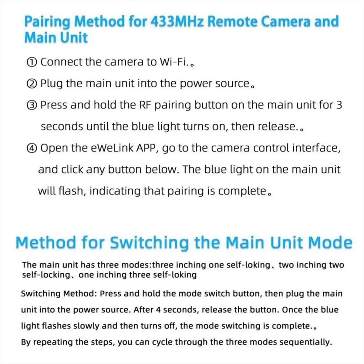 A74U EWelink Smart RF Switch 4CH Inching/Self-Locking Controller 433MHZ Remote Controlled Camera Real Time Monitoring