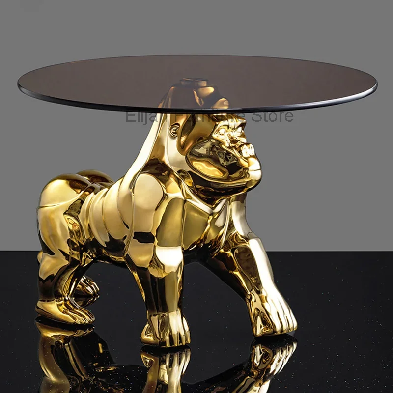 Creative Coffee Table Octopus Gorilla Glass Table Design Light Luxury Living Room Sofa Side Table Tea Table Home Decor Furniture