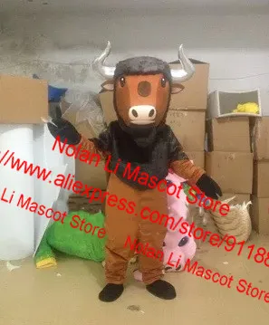 High Quality EVA Material Helmet Cow Mascot Costume Movie Props Cartoon Suit Birthday Party Cosplay Advertising Holiday Gift 489