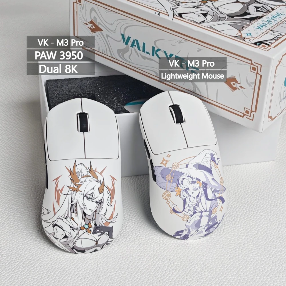

Valkyrie M3pro Gaming Mouse Wireless Tri-mode Dual 8K PAW3950 VK AMG 42000DPI Custom Lightweight Ergonomic Anime Gaming Mouse