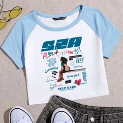 Sza donna Crop t-shirt ragazze moda o-collo maniche corte camicie regalo fan di musica