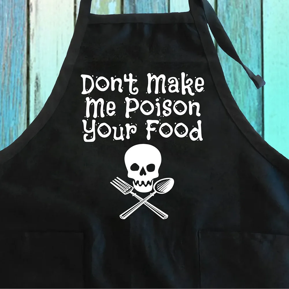 

Don't Make Me Your Food Grill Apron Make Delicious Food for You Cooking Grilling Halloween Skull Baking Kitchen Decor Supplies