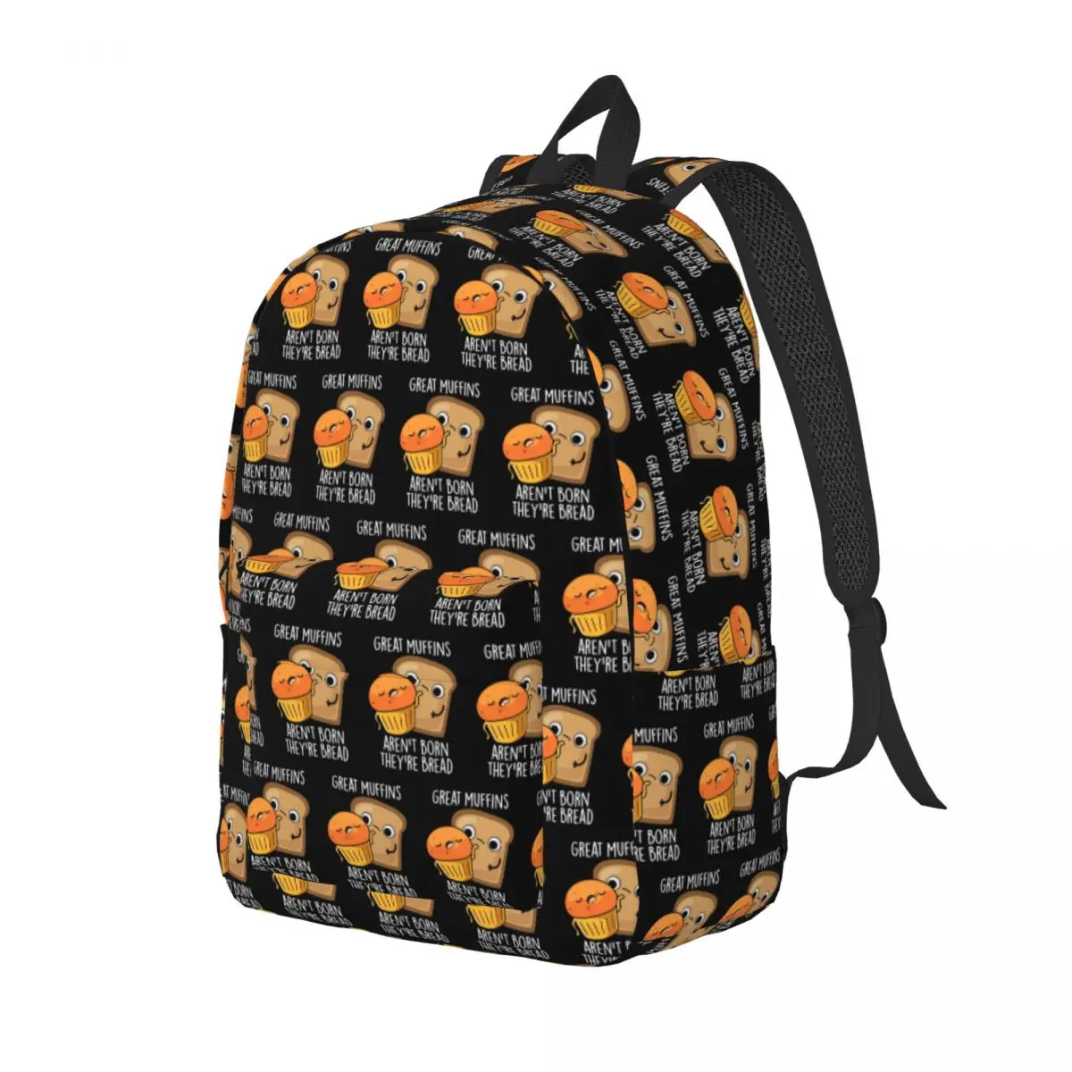 

Great Muffins Aren't Born They're Bread Backpack School Bag Hiking Travel Daypack for Men Women Fashion Bookbag Shoulder Bags