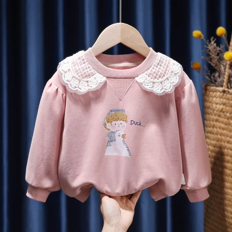 

Fashion Print Children's Clothing Kawaii Chic Kids Tops Spring Autumn Print Sweet Cute Girls' Pullover Long Sleeve Sweatshirts