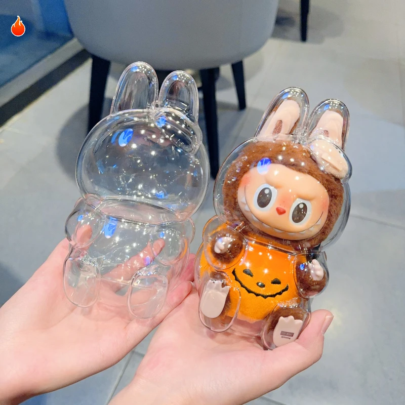 Stylish POP MART Doll Box Labubu Transparent Box Stuffed Toy Box Cute Elf Plush Display Bag Mini Portable Storage Box No Dolls