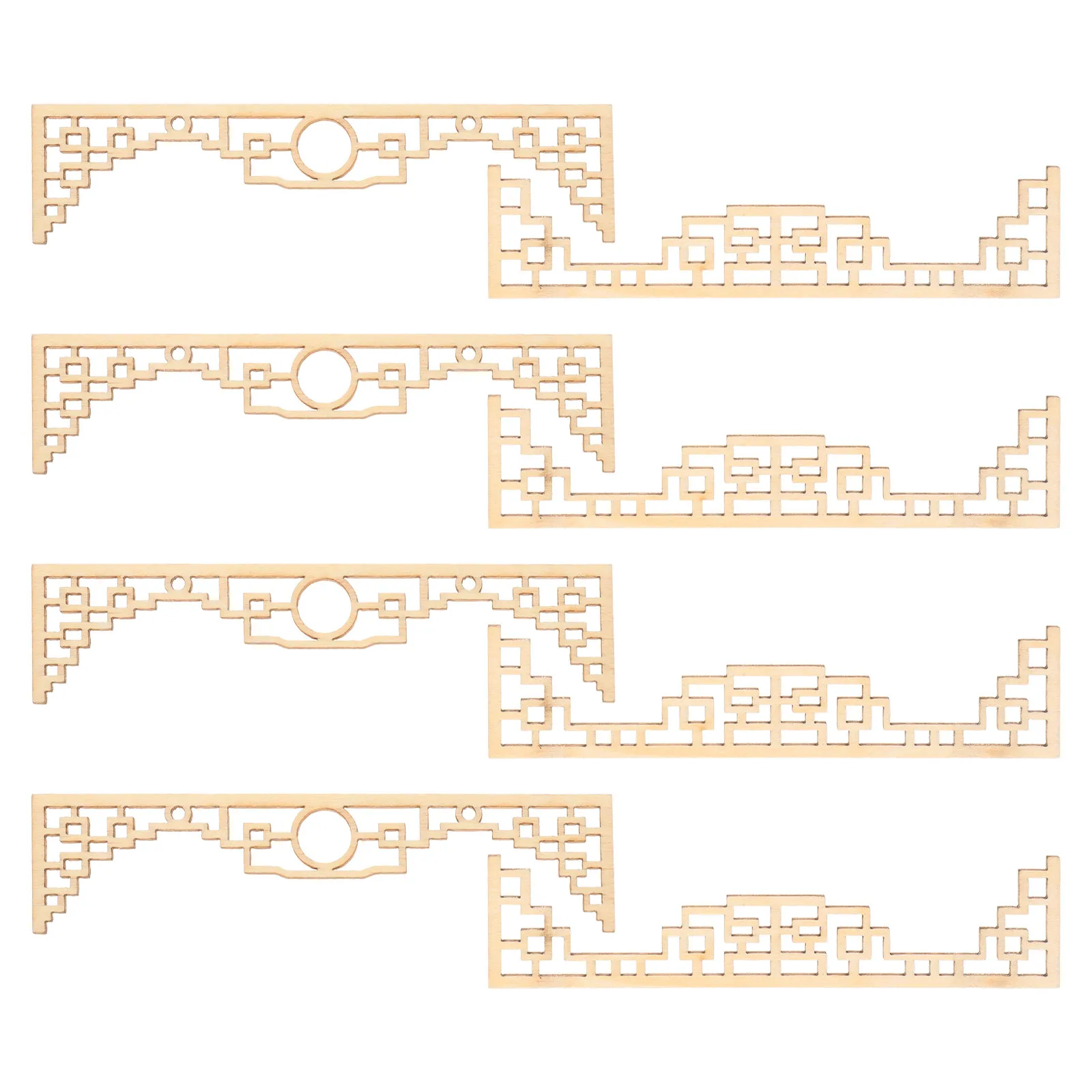 8Pcs Mini Chinese Architectural Screen Decorative Vintage Hanging Ornaments for Sand Table Micro Landscape DIY House Scenes