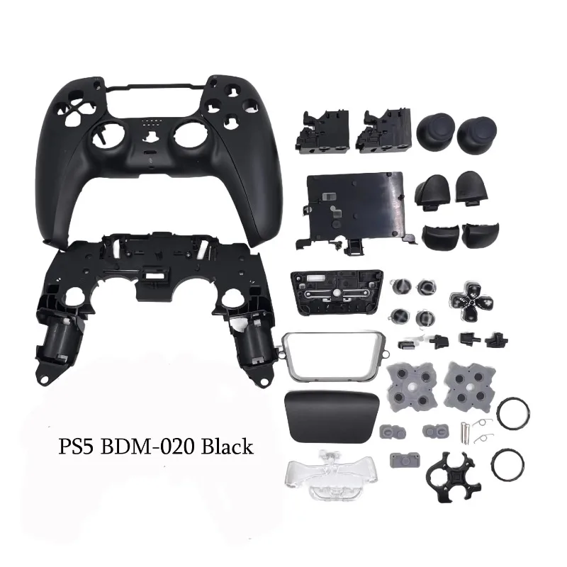 PS5 Controller Front and Rear Cover Case Full Case Kit Conductive Film Replacement Trigger Button