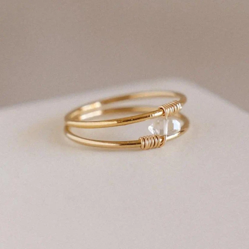 14K Gold Filled CZ  Ring Minimalist Delicate Knuckle Ring Tarnish Resistant Boho Jewelry Gifts for women