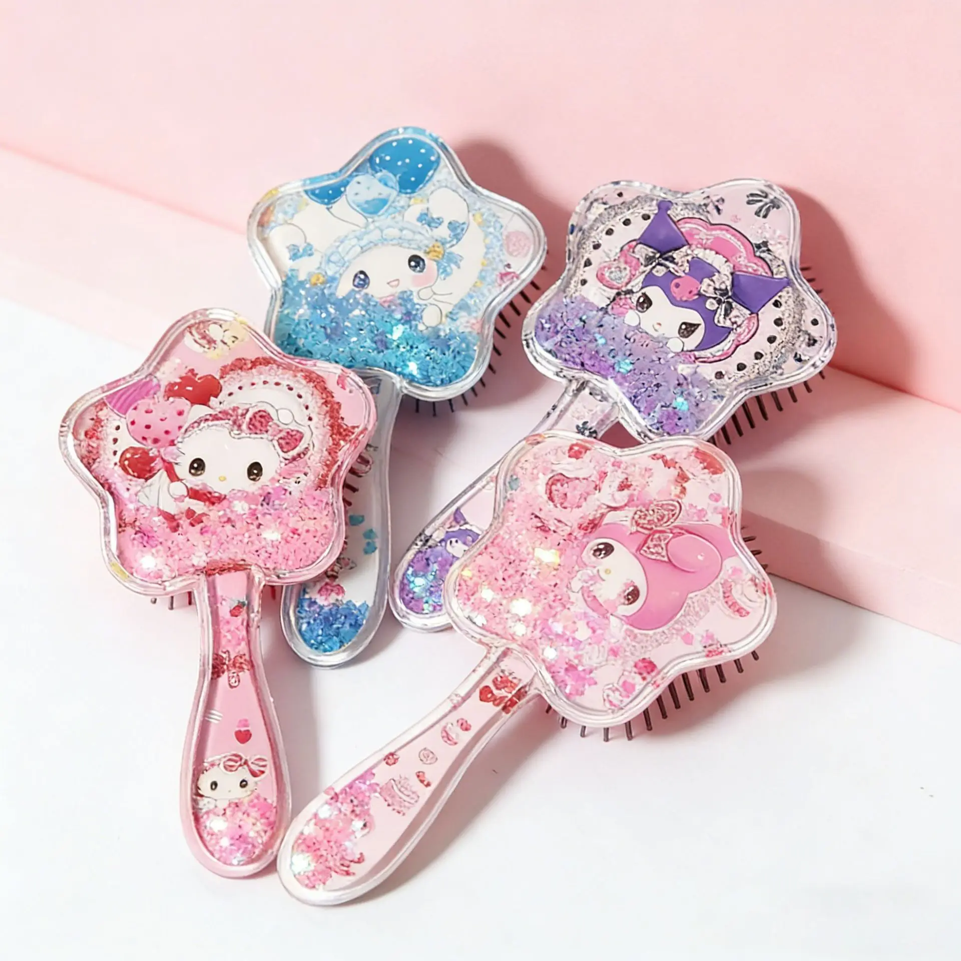 Hello Kitty New Five-Pointed Star Fluffy Cushion Comb Cute Cartoon-Style Detangling and Massaging Comb Air-Cushion Comb