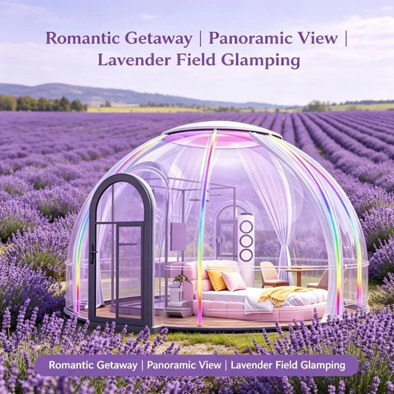 China Transparent Bubble Starry Sky Room Outdoor Panoramic Transparent Dome Tent Polycarbonate Star View Dome House Customized