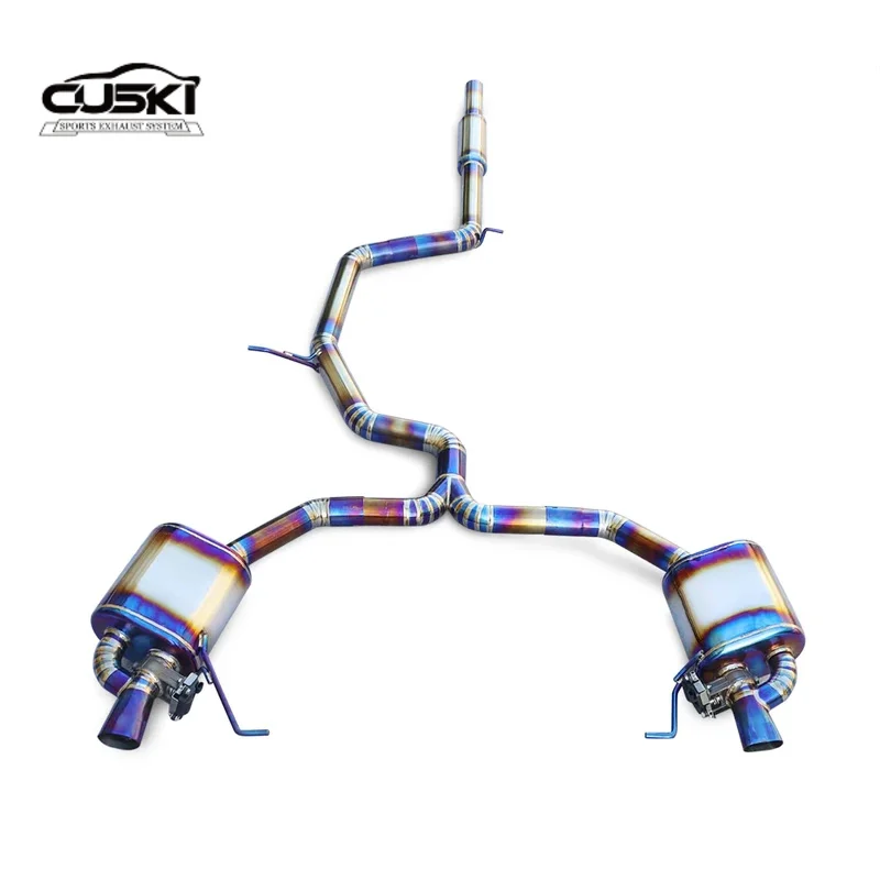 

High Flow with valve cat back muffler for Audi A4 B9 2.0T 2017-2023 quality Titanium alloy car Exhaust Modification