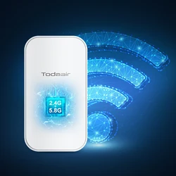 Todaair Smart WiFi Extender AC1200Mbps, 100m Range, IP65 Waterproof, Ethernet Port, 3-Min Setup for Garden & Outdoor Coverage