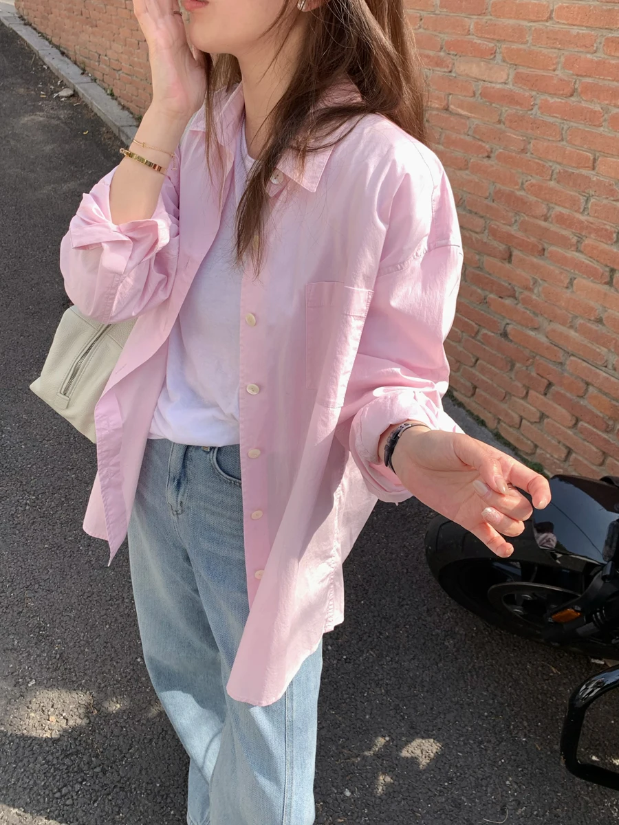 

Landbeige Oxygen Feeling Cotton irt Jaet Women's Sun Protection Pleated Collarl Coat Korean Sle Loose Fit Long Sve