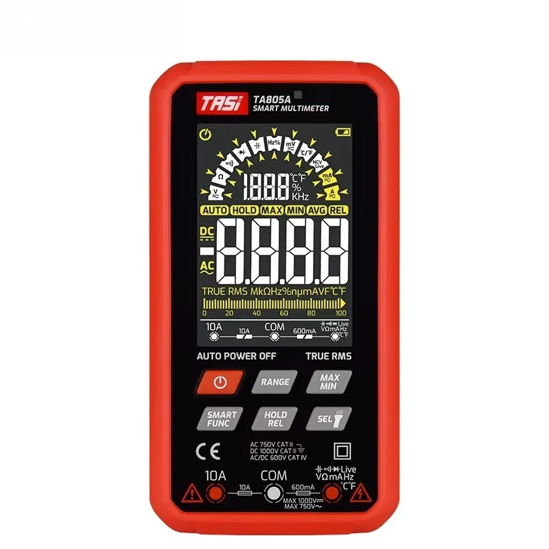 

2025 hot saleTASI TA805B Professional Portable LCD Backlight Digital Multimeter Handheld AC/DC Ammeter Voltmeter Voltage Tester