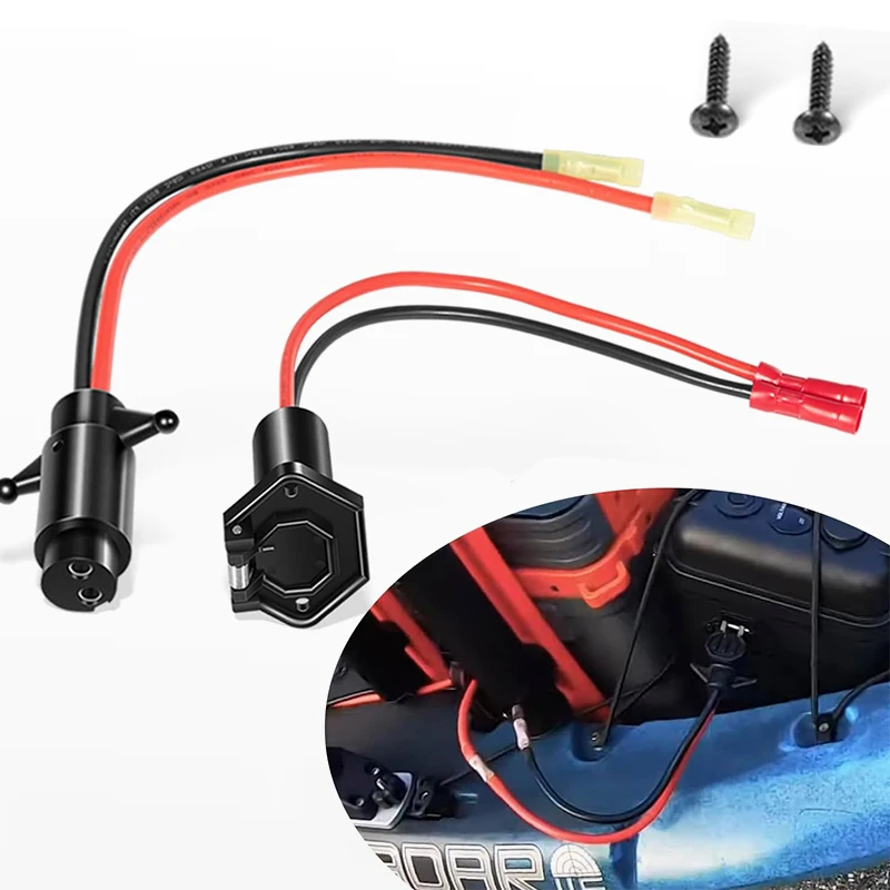 Trolling Motor Plug and Receptacle Set for Marine Boat, 14365-6 Male & 14366-6 Female Trolling Motor Connector 12 Volt/8 Gauge