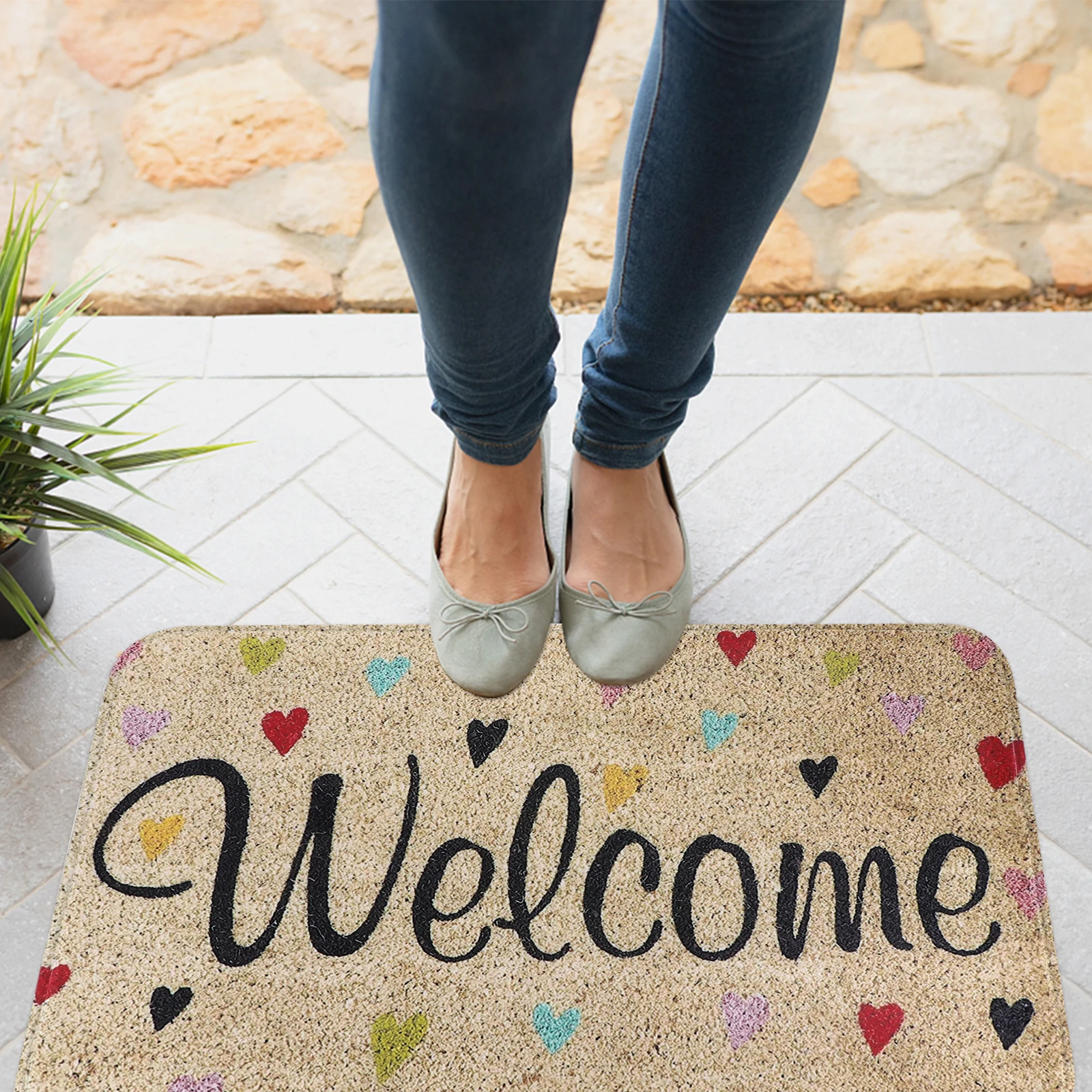 

Water Absorbing Bath Foot Pad Door Indoor Non Skid Rug Thick Microfibers Soft Anti Mat for Entrance Kitchen Bathroom Low