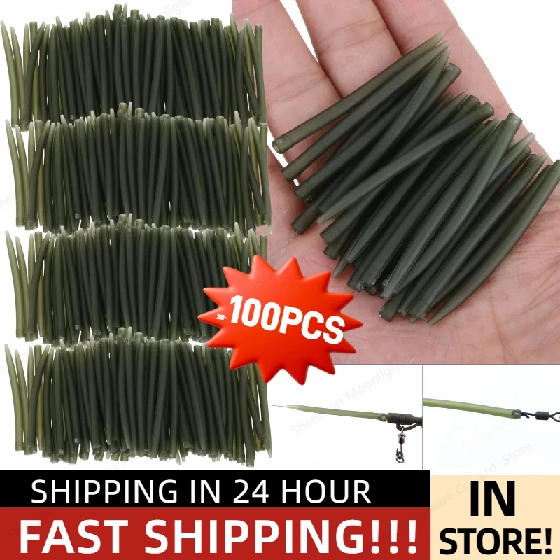 10–100 Stück Schrumpfschlauch-Set für Karpfenangeln, Anti-Tangle-Haken-Ärmel, Ronnie Hair Rig-Zubehör, langlebiges Angelgerät
