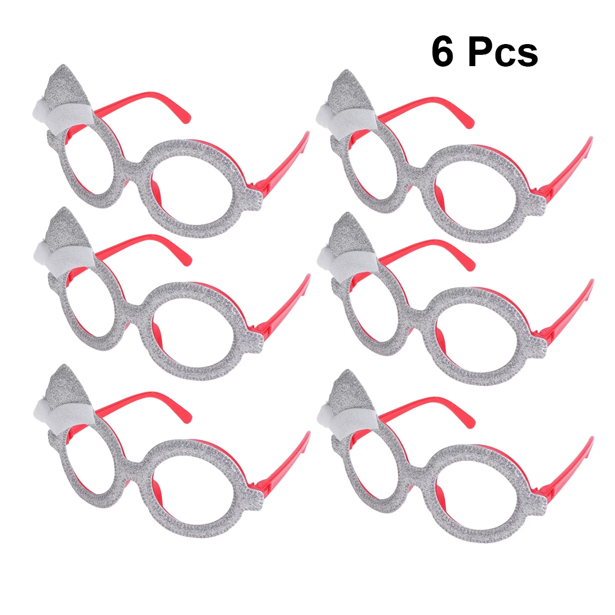 

6 PCS Santa Hat Glasses Adorable Christmas Xmas Party Props Cute Cosplay Festive