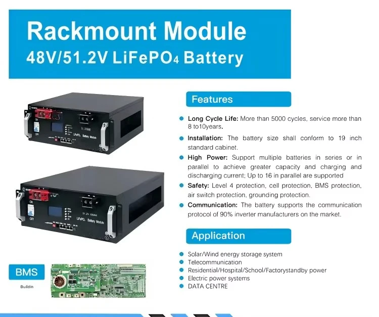 High Quality 51.2V 5kwh 10kwh Battery Rackmount Module CAN Communication Solar Energy Storage System for Home