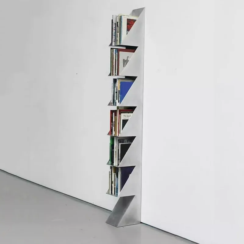 Medieval Magazine Bookshelf Creative File Cabinet Floor Designer Multi-layer Stainless Steel
