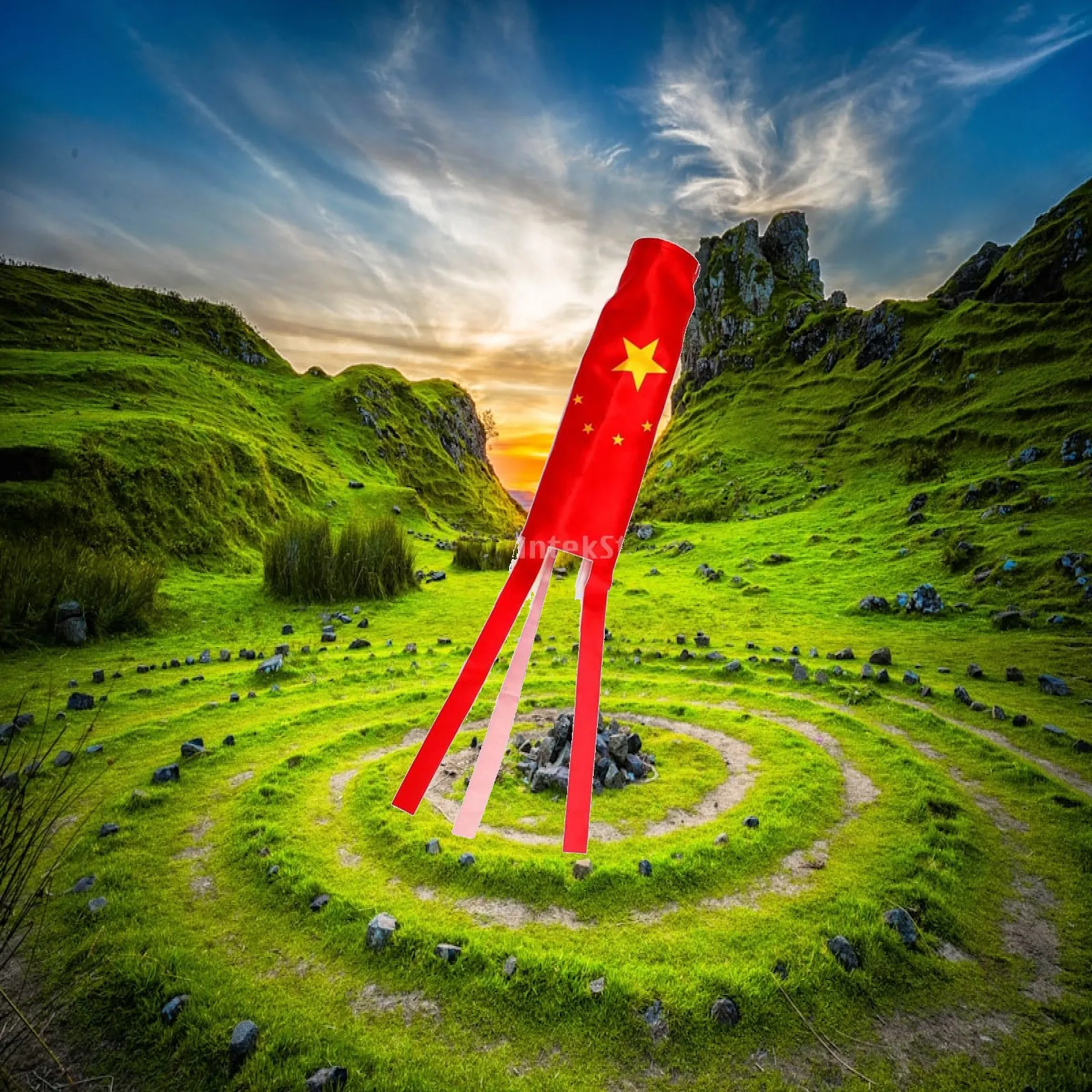 Camping Windsocks Durable Weather Resistant Wind Sock Flag Outdoor Wind Sleeve for Yard Garden Events
