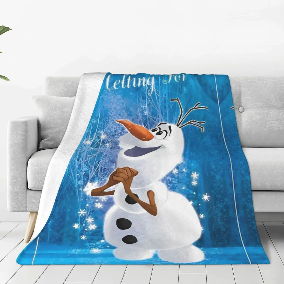 Frozen Olaf Cartoon Blanket Decorative Flannel Throw Blanket For Outdoor Super Warm Design Quality Bedspread Gift