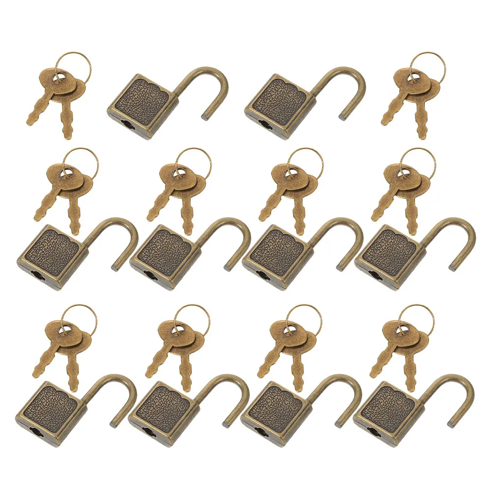 10 Sets Chest Lock Cute Locking Hasp Light Brown Key Locks for Lockers Mini Diary