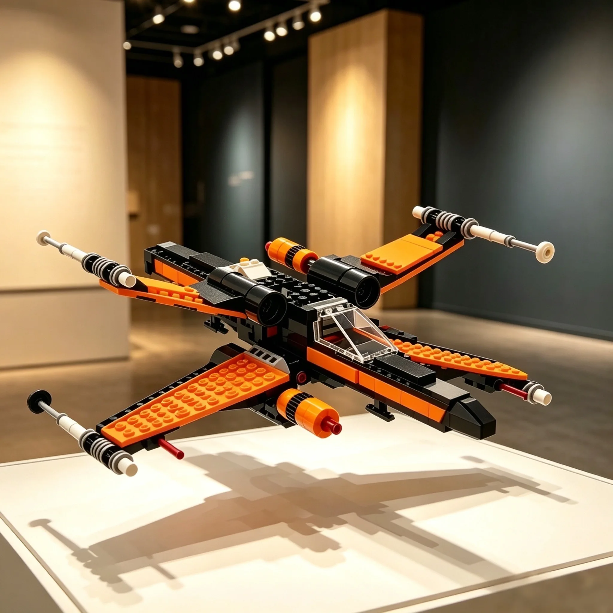 Modèle futuriste de chasseur spatial à quatre ailes à assembler soi-même, maquette statique d'avion de combat spatial armé, ornement de collection de bureau
